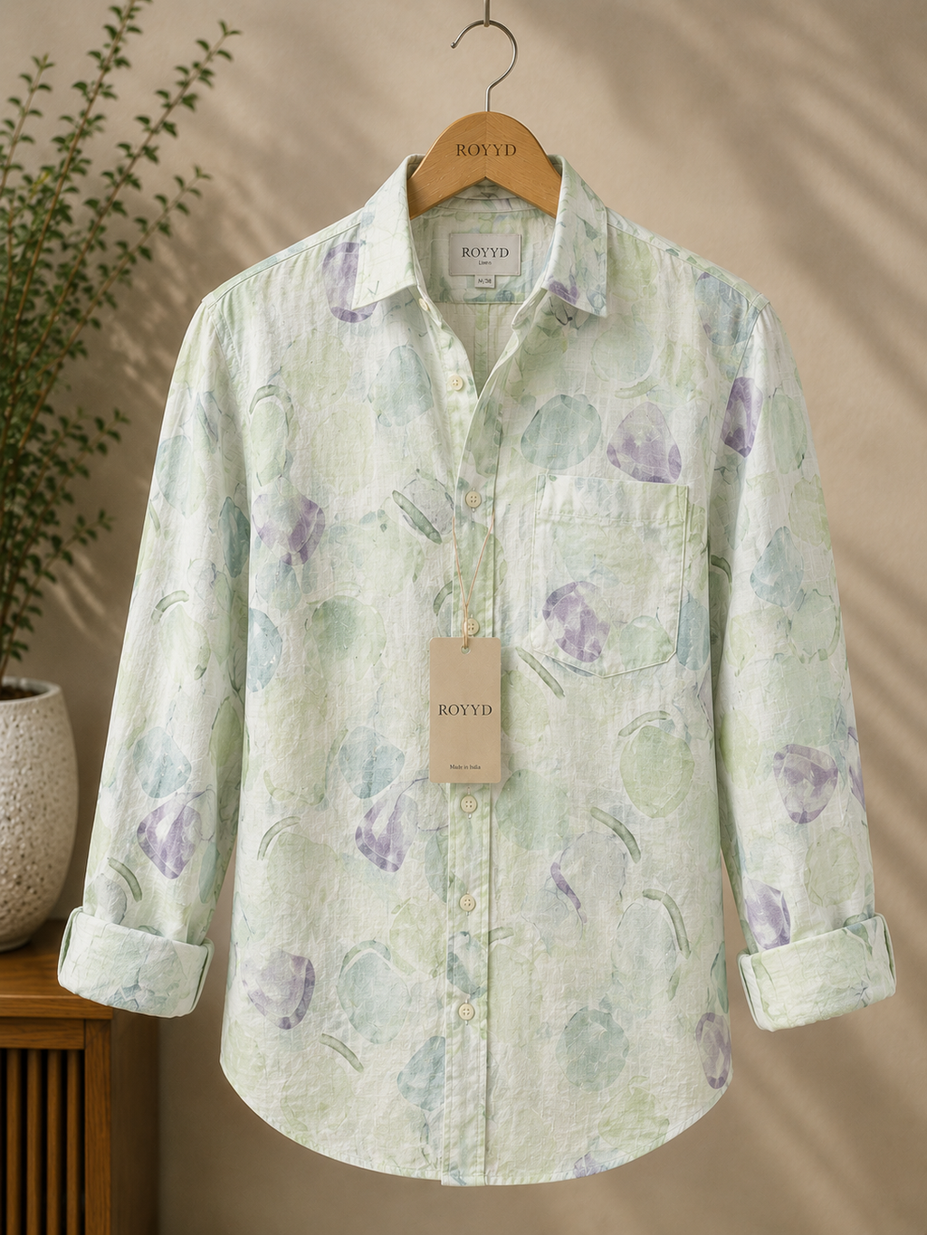 ROYYD Watercolor Abstract Linen Shirt